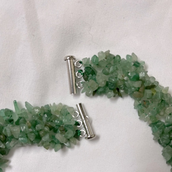 Necklace-Avertine nugget, NWOT, shades of green, 18”, 925 clasp, weighted 2.7 oz - Picture 8 of 14